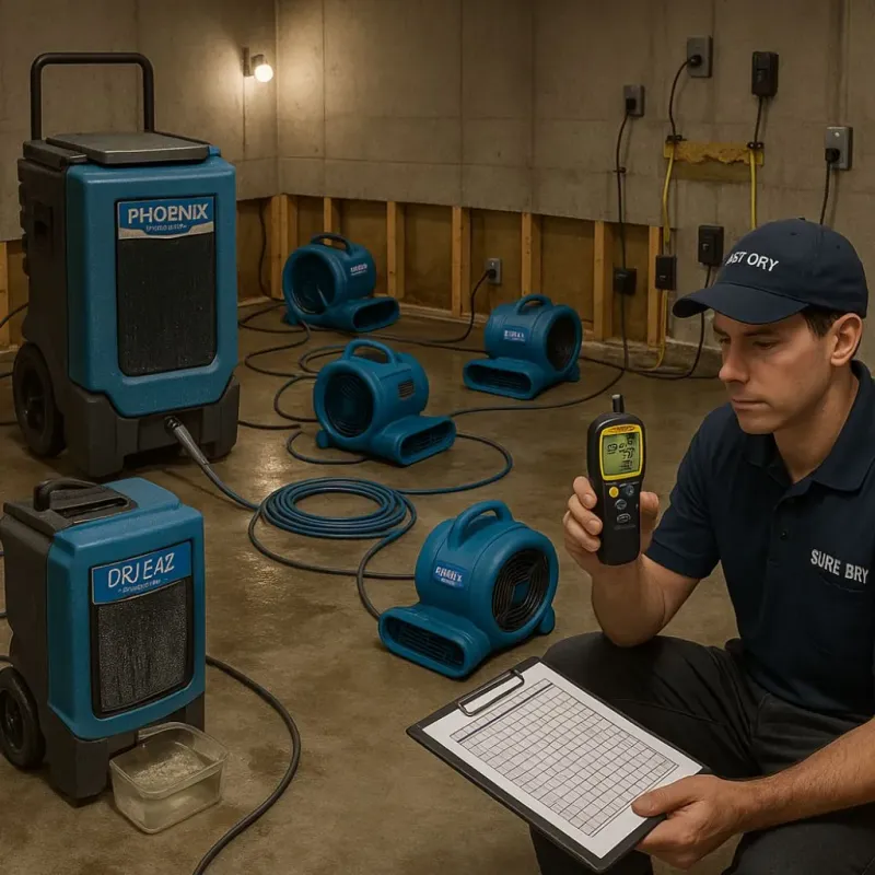 Structural Drying and Dehumidification process in Lincolnwood, IL